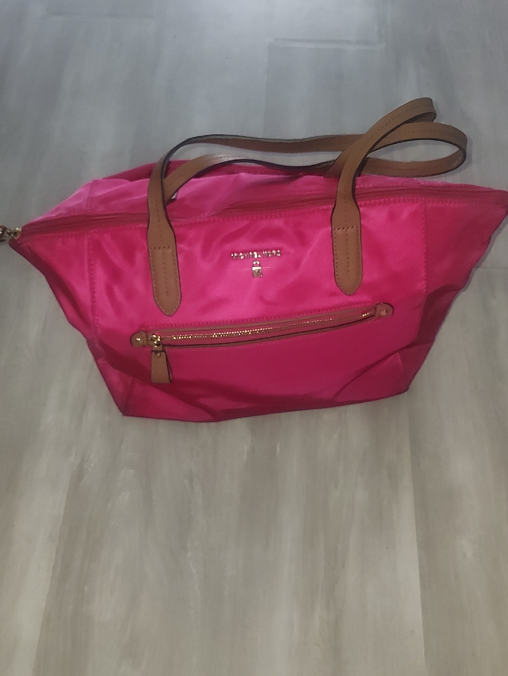 Michael Kors Hot Pink Tote with Tan Handles